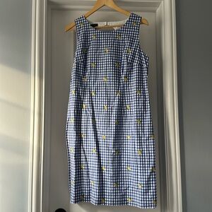 Adorable embroidered lemon gingham dress